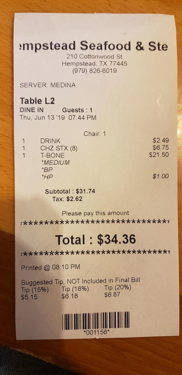 Menu at Hempstead Seafood Restaurant & Stk, Hempstead