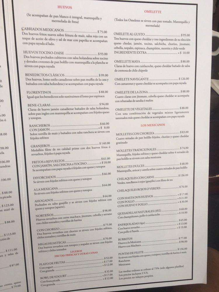 Menu at Mr. Cream Pancakes & Waffles restaurant, Puerto Vallarta