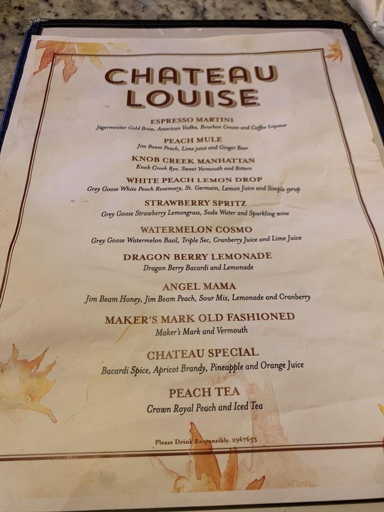 Menu At Chateau Louise Restaurant, Luna Pier, Luna Pier Rd