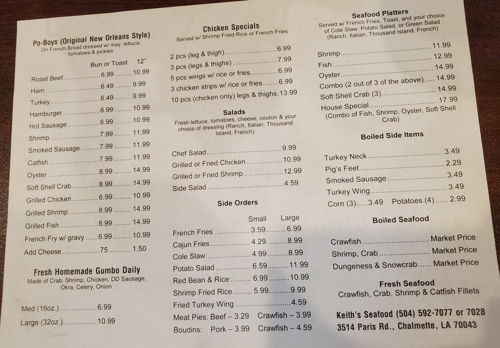 Keith's seafood deals