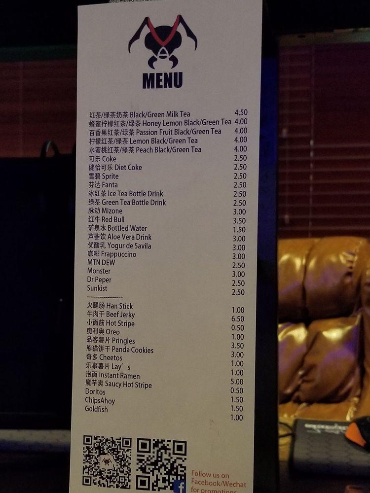Menu at Black Ants Gaming Lab cafe, Houston