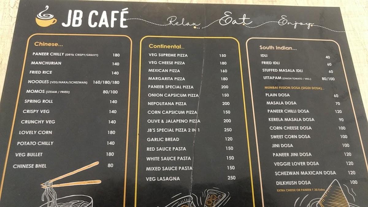 JB Cafe menu