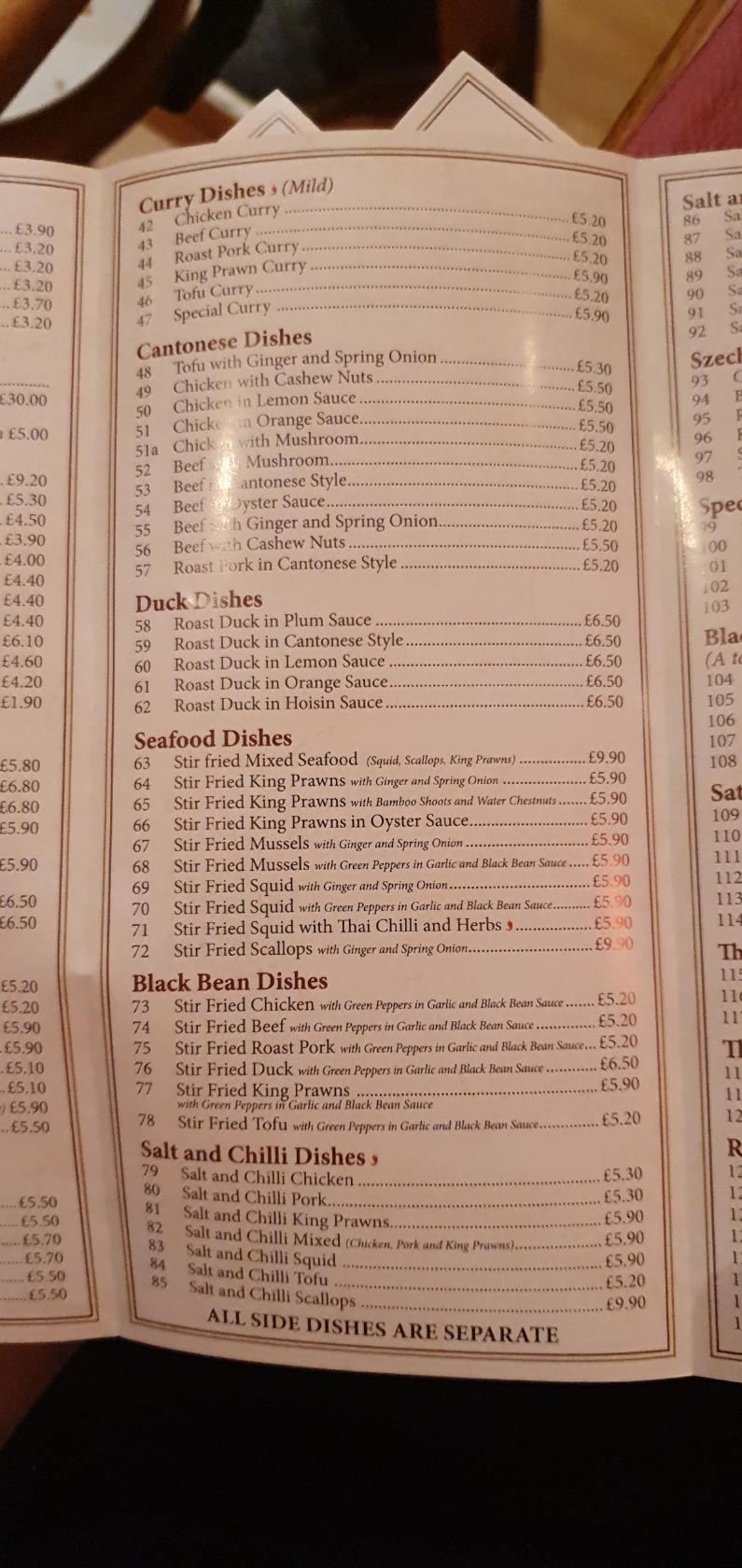 Menu at China Rose restaurant, Mablethorpe, 34 High St