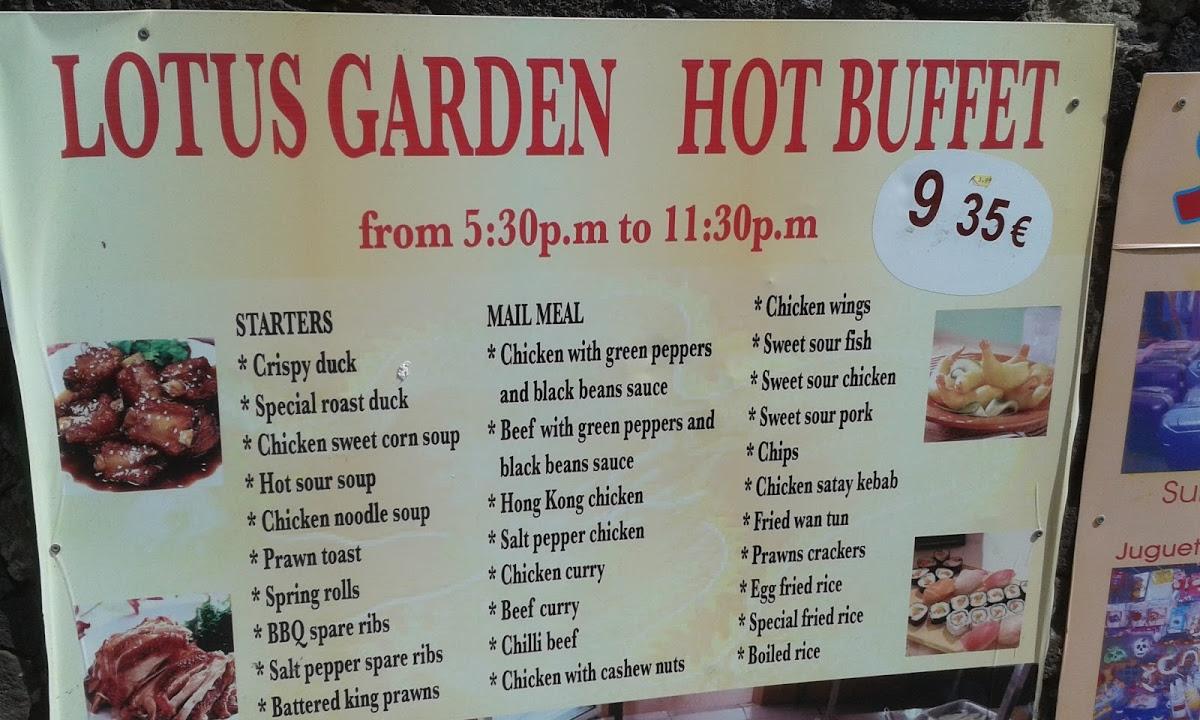 Menu at Lotus Garden Hot Buffet restaurant, Costa Adeje