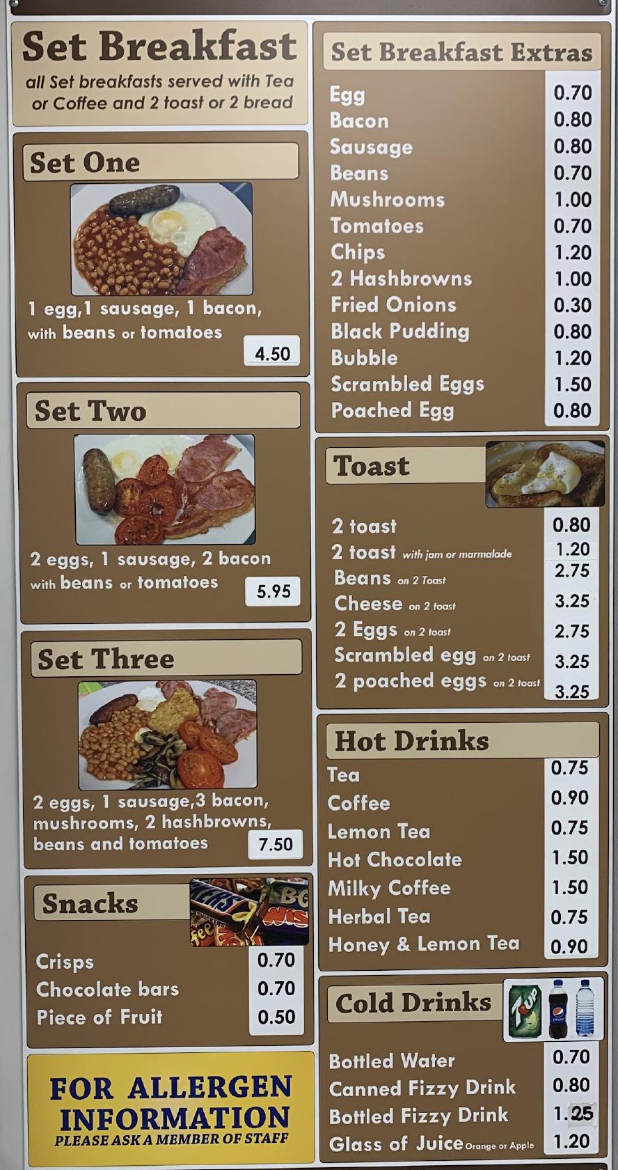Menu at The Cafe Upstairs (Selco Thurrock), Grays