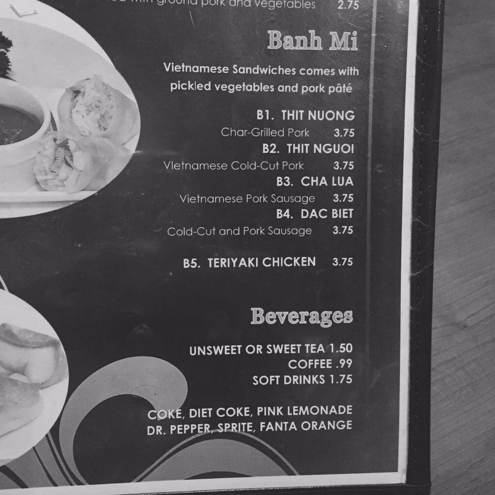 Menu at Tsunami restaurant, Bowling Green