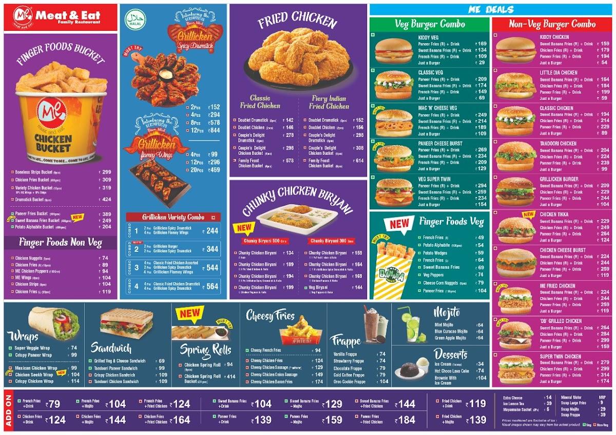 Menu at Meat and Eat Kanyakumari, Kanyakumari