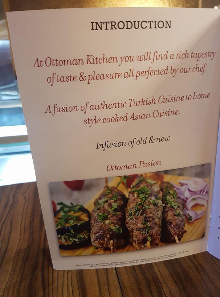 Menu at Ottoman Kitchen restaurant, Birmingham