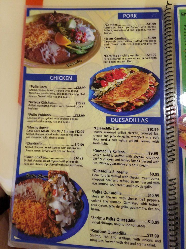Menu at Blue Tequila Mexican Restaurant, Grill & Cantina, North Port