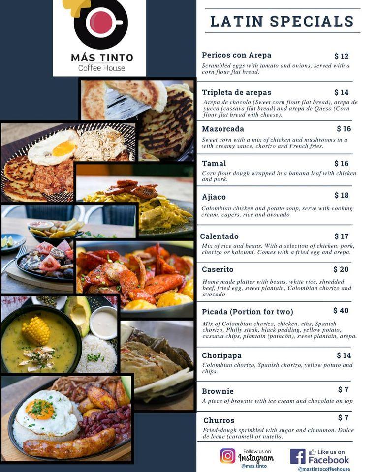Menu at Mas Tinto Stanmore cafe, Stanmore
