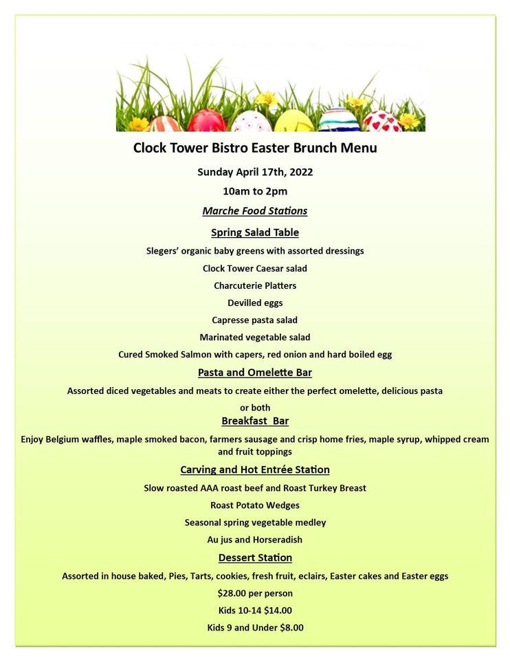 Menu at Clock Tower-Inn-Bistro-Pub and Catering, Strathroy