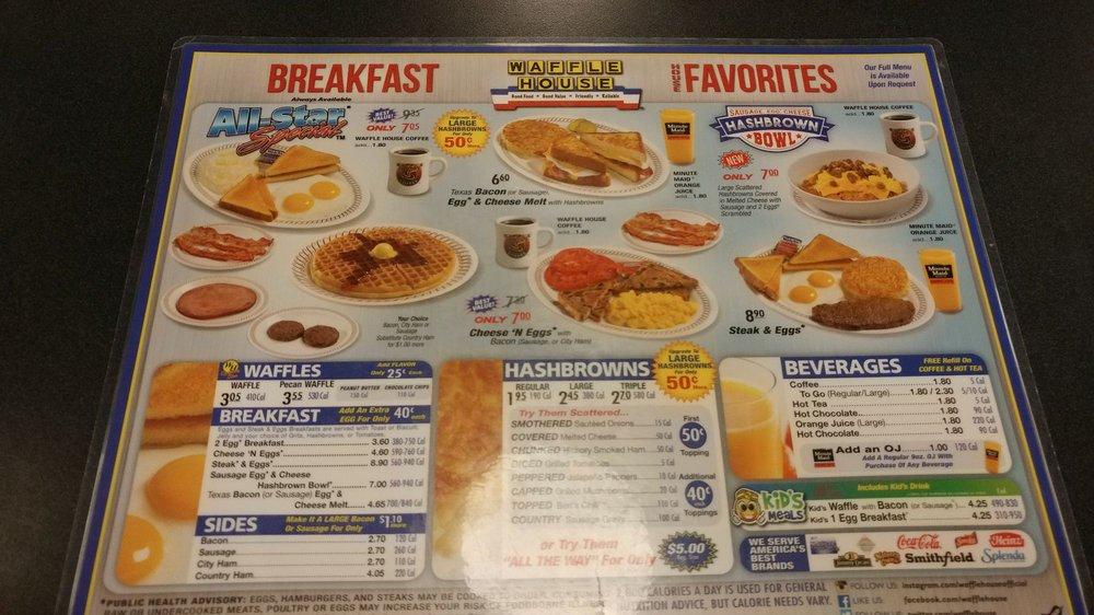 Menu at Waffle House restaurant, Conover, 817 Conover Blvd W