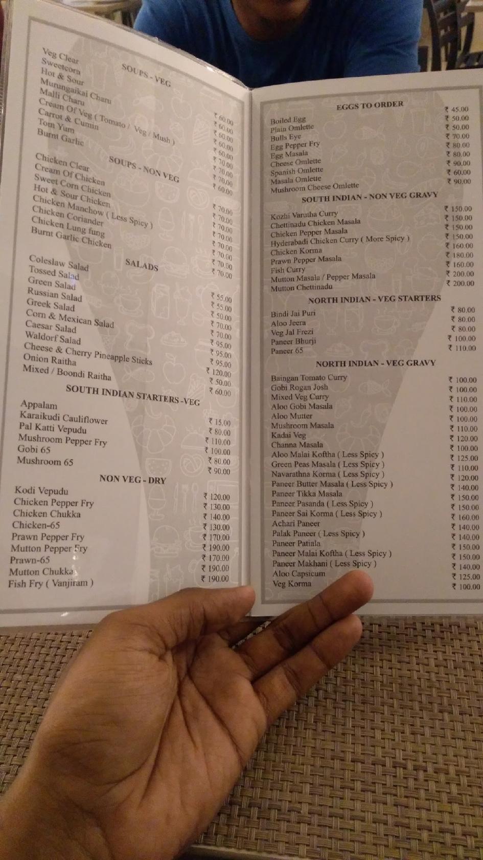 Menu at Pavilion Restaurant, Chennai, Downtown MWC