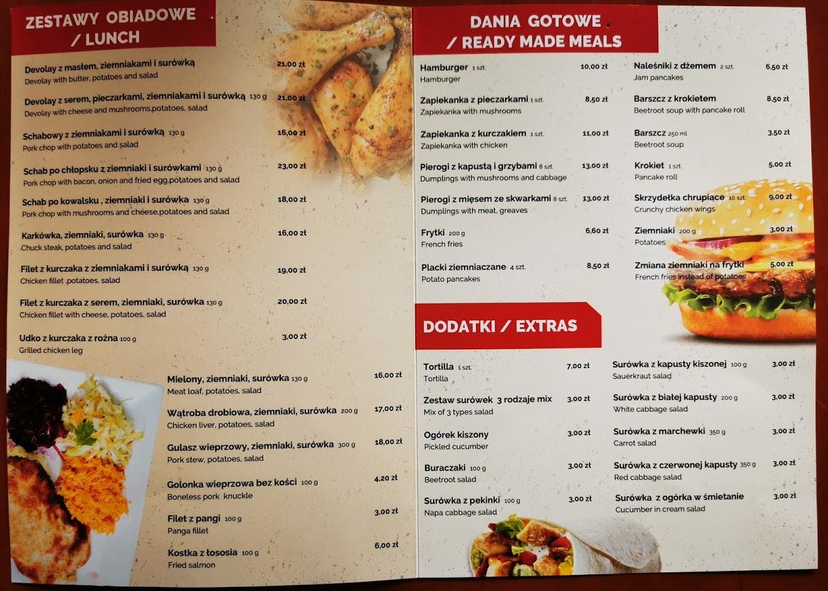 Menu at Bar Smakosz, Swiecie