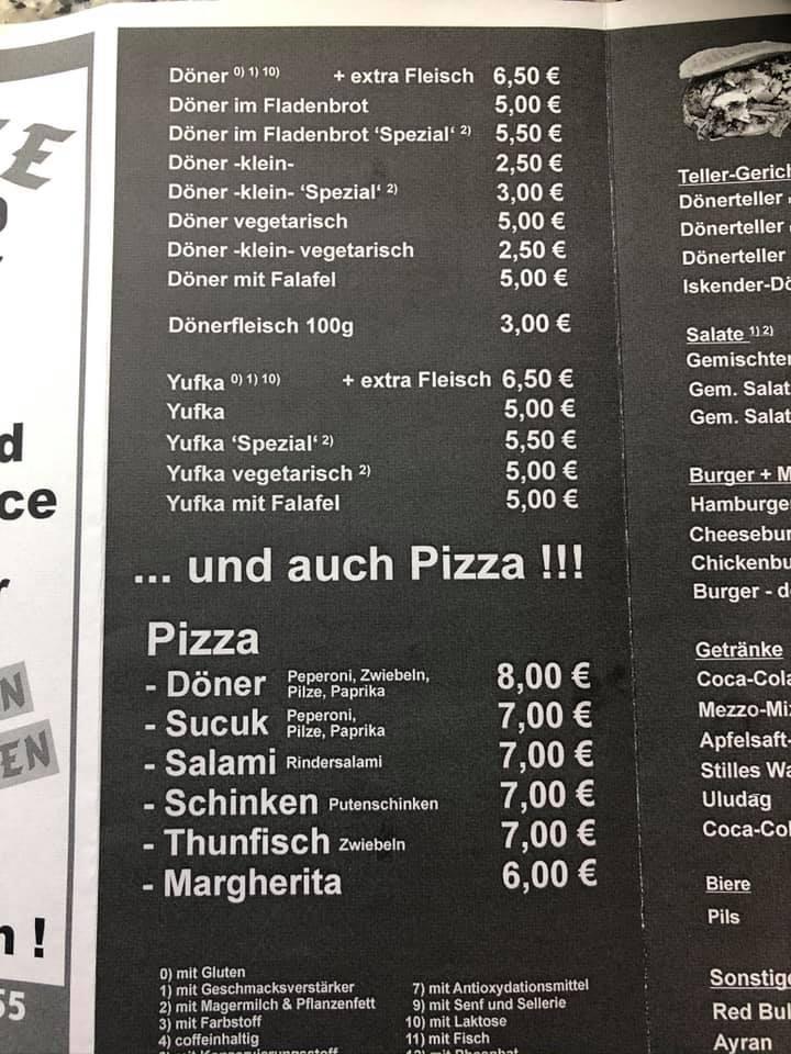 Speisekarte von Gerze Döner Kebap restaurant, Jockgrim