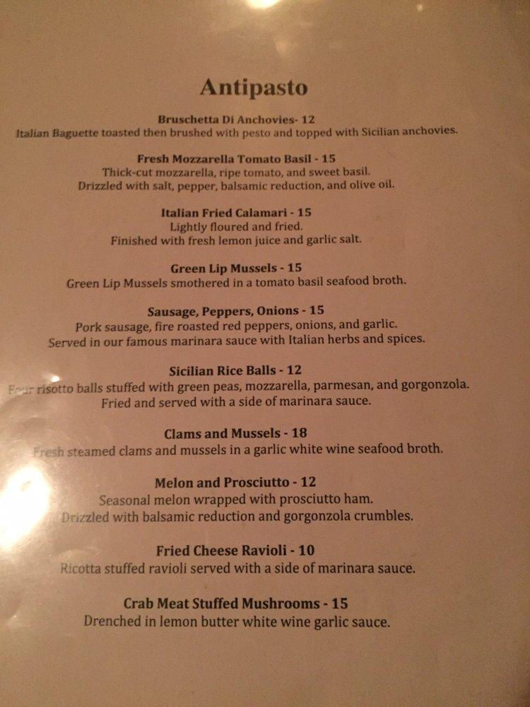 Menu at Odyssey Italian Restaurant, Denver, 603 E 6th Ave