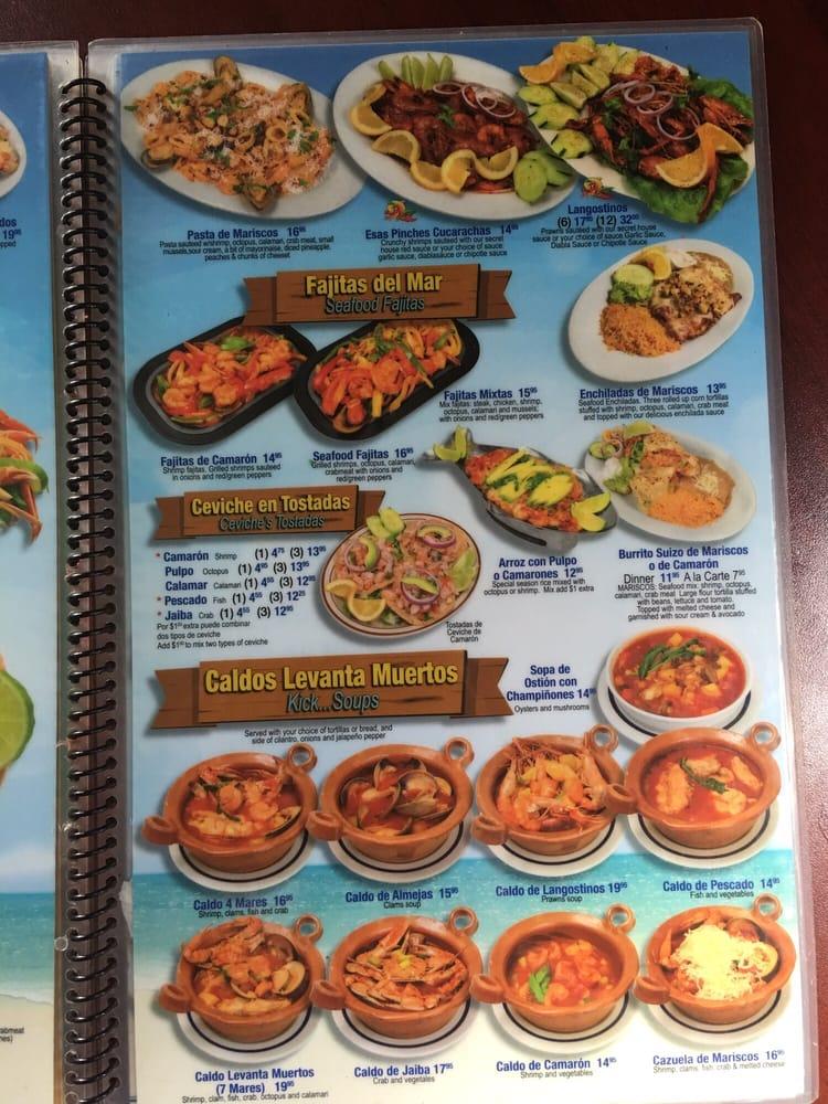 Menu at La Canoa restaurant, Waukegan