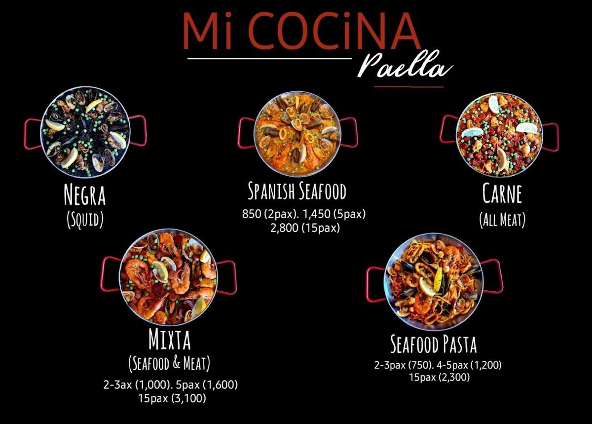 Menu at Mi Cocina Paella restaurant, Quezon City