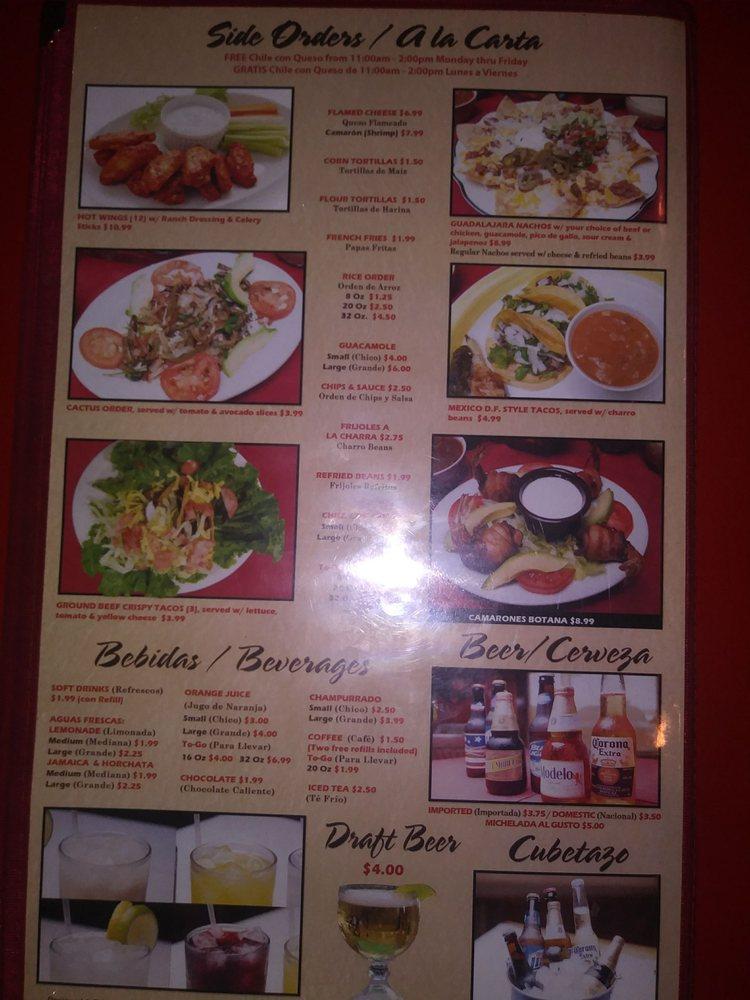 Menu at El TEJAS MEXICAN RESTAURANT, Haltom City