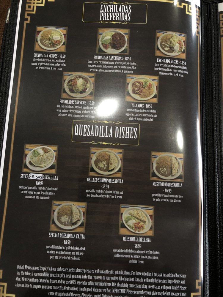 Menu at Las Brisas Authentic Mexican Restaurant, Pevely