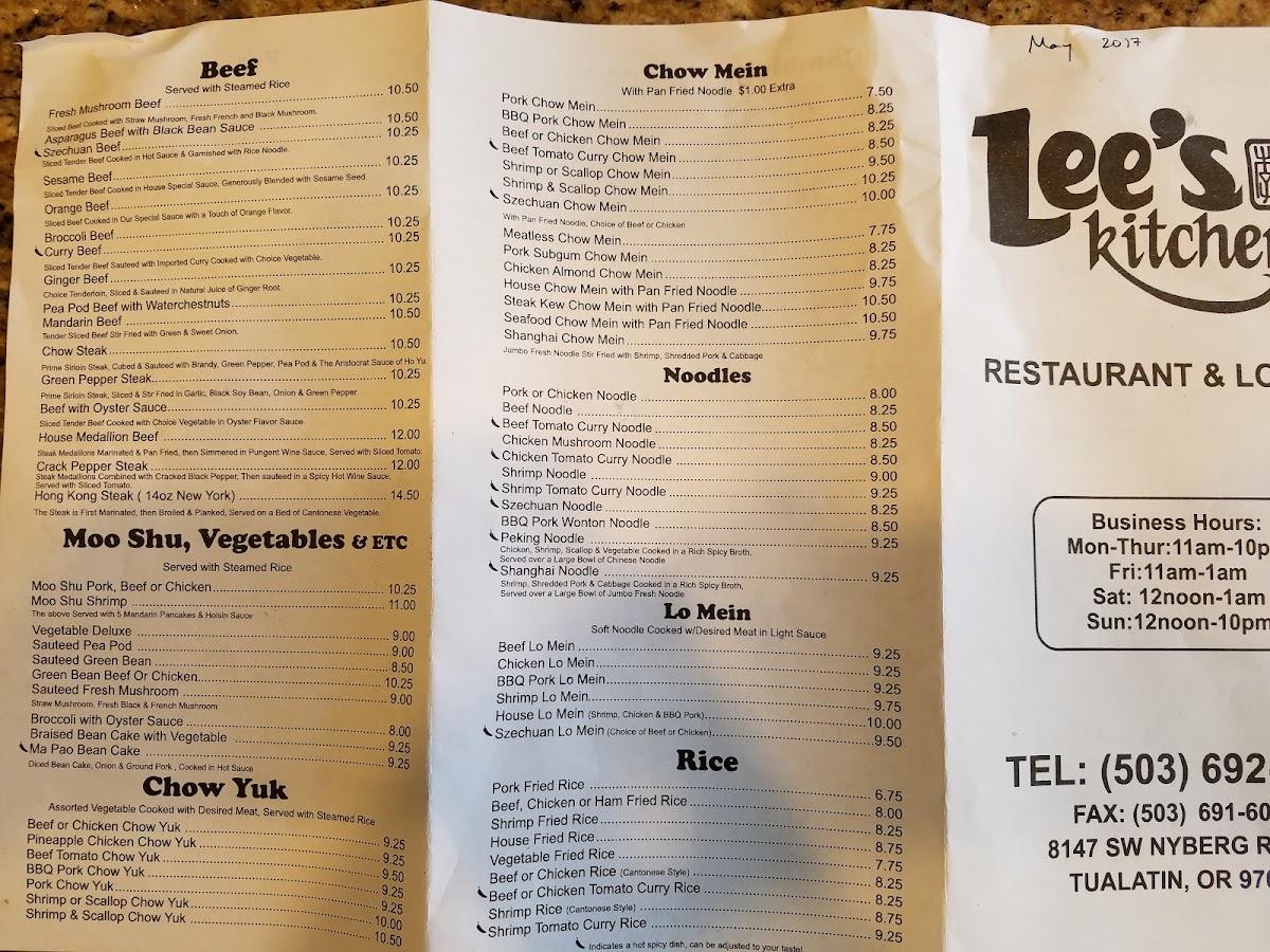 Menu At Lee S Kitchen Restaurant Tualatin   Redd Lees Kitchen Menu 2022 10 