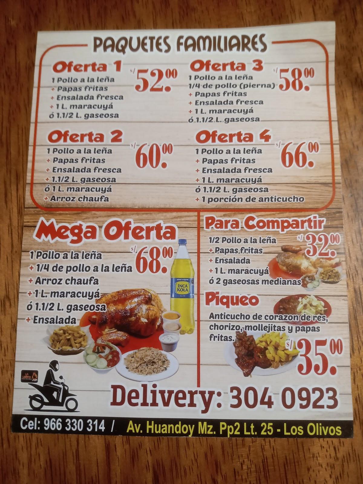 Menu at LA LEÑITA, Los Olivos