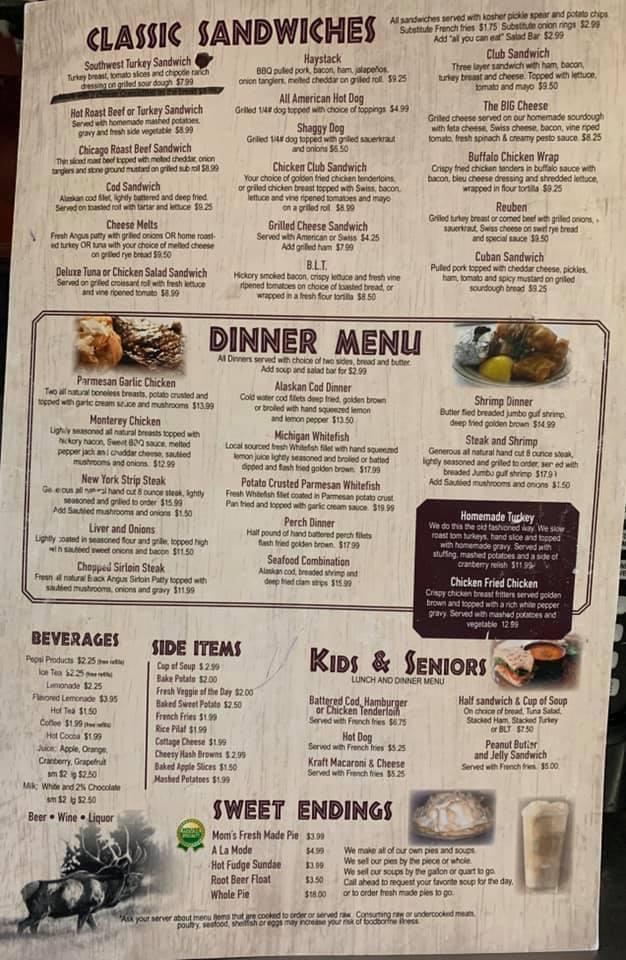 Menu at Wilson's Rivers Edge Restaurant, Indian River