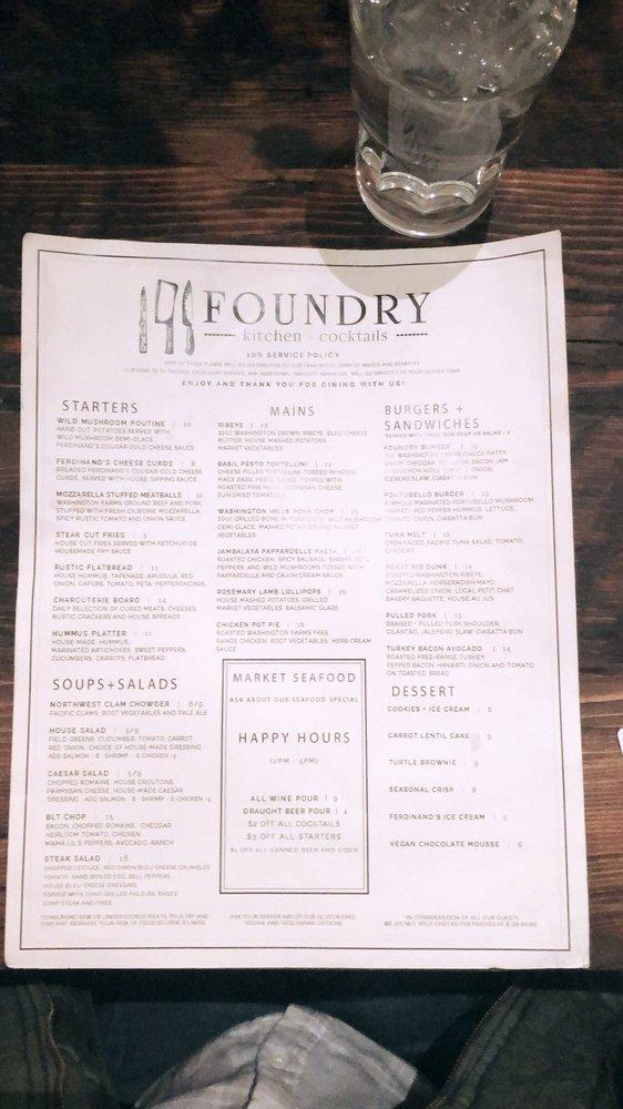 Menu At Foundry Kitchen Cocktails Pub Bar Pullman   Rede Menu Foundry Kitchen And Cocktails 