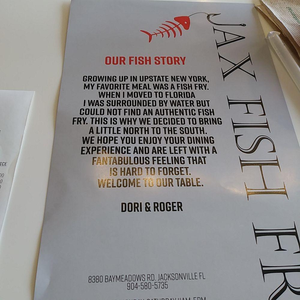 Menu at Jax Fish Fry desserts, Jacksonville