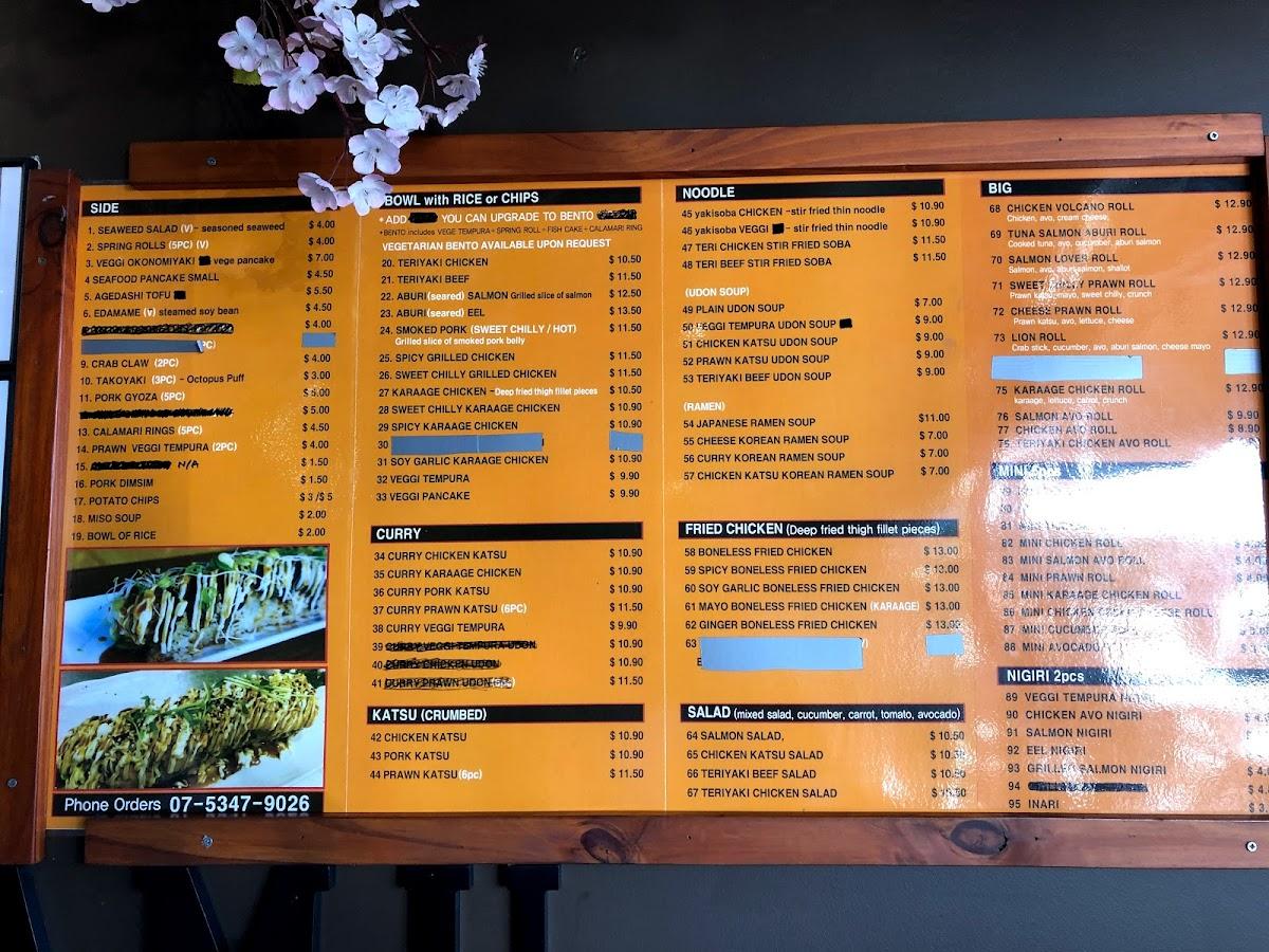 Menu At Namu Japanese Cuisine Restaurant Morayfield