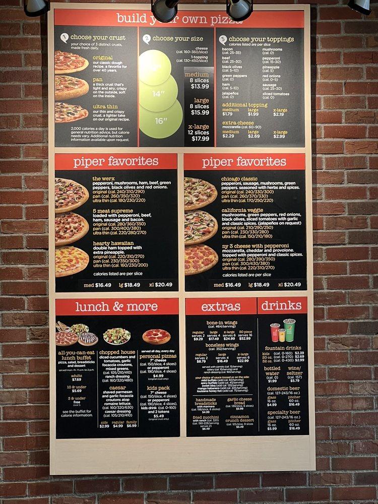 Menu At Peter Piper Pizza Pizzeria Tucson 5925 E Broadway Blvd