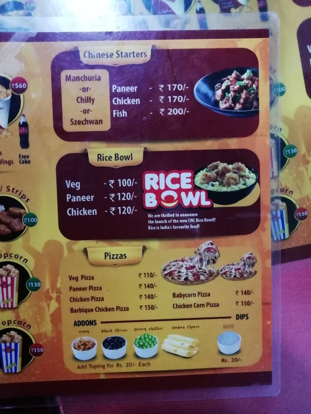 Menu at CNC Fried Chicken, Ongole, F2QW+5VM