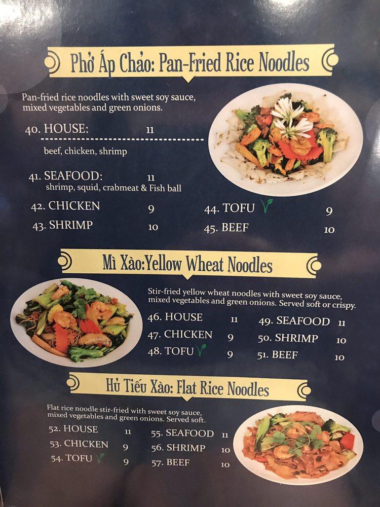 Menu at Pho 77 Rialto restaurant, Rialto