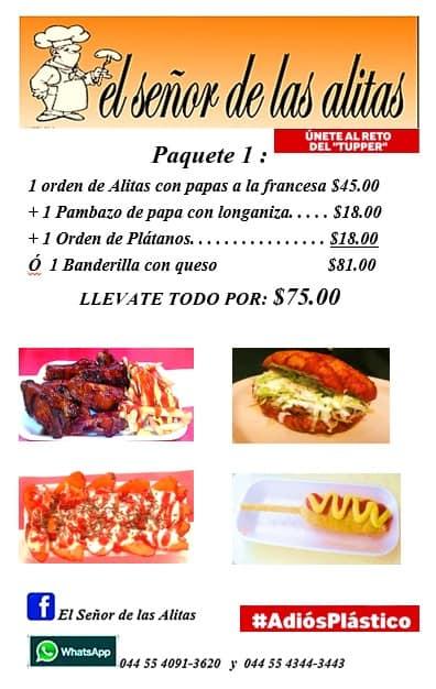 Menu at El señor de las Alitas restaurant, Naucalpan