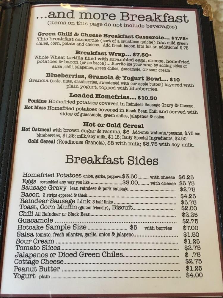 Menu at Talkeetna Roadhouse pub & bar, Talkeetna
