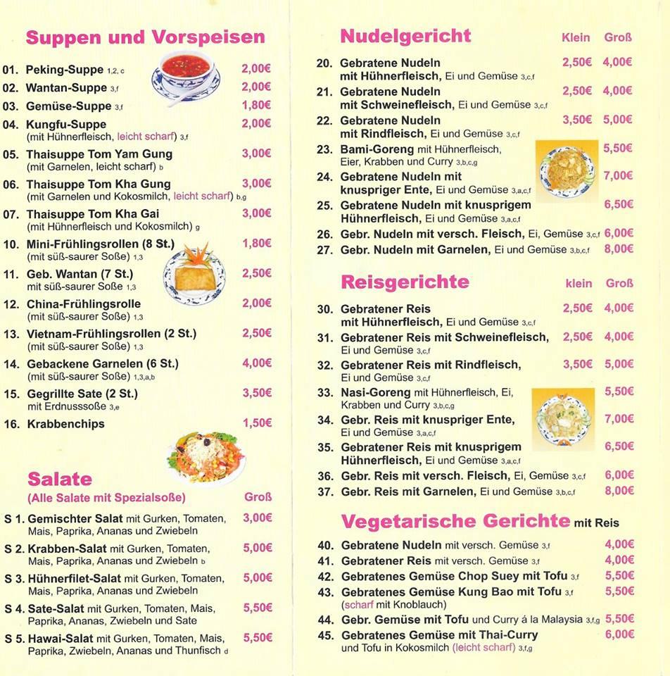 Speisekarte von Asia Bistro Panda restaurant, Prüm