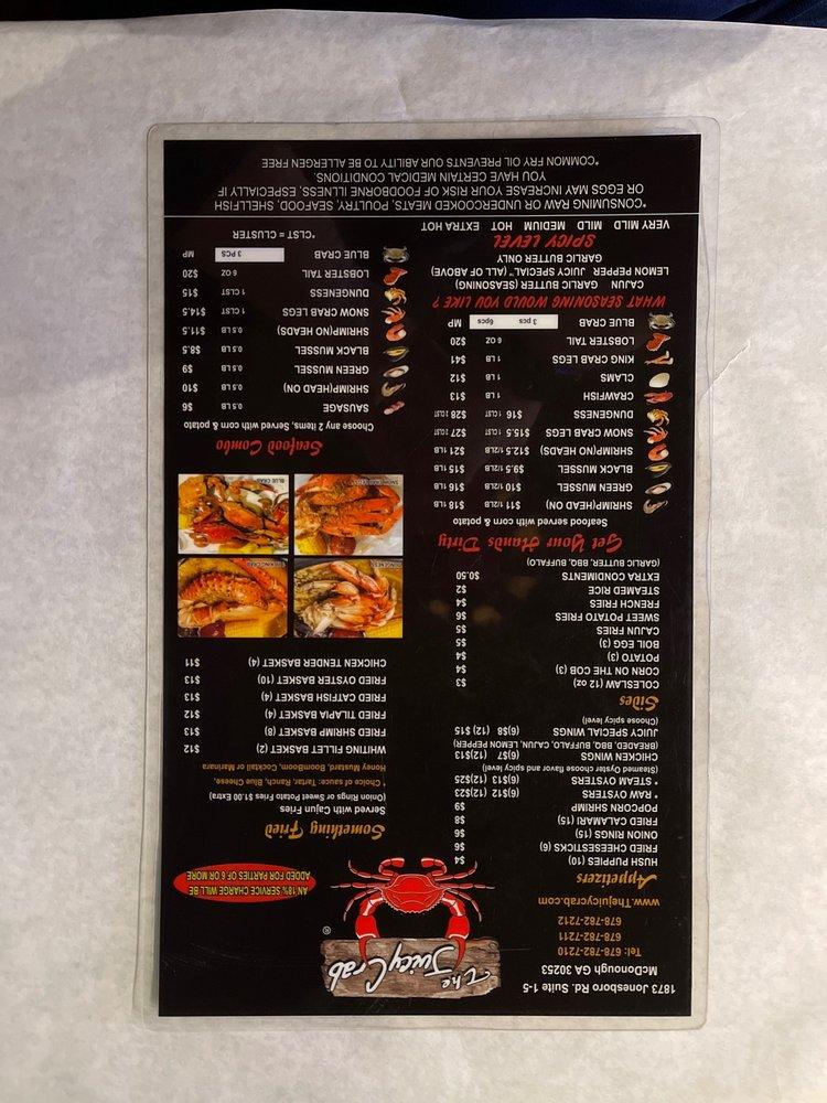 Menu at The Juicy Crab McDonough pub & bar, McDonough