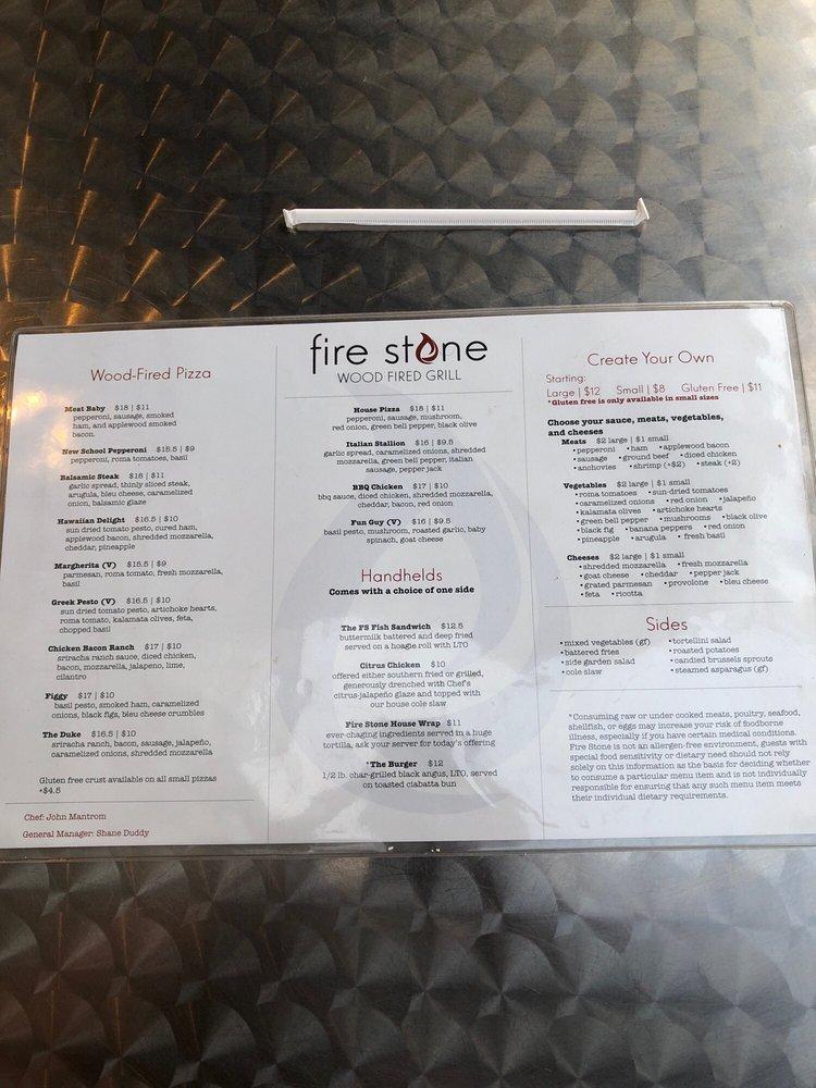 Menu at Fire Stone Wood Fired Grill pub & bar, Dothan