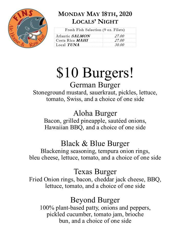 Menu at Fins Ale House & Raw Bar Bethany Beach, Bethany Beach