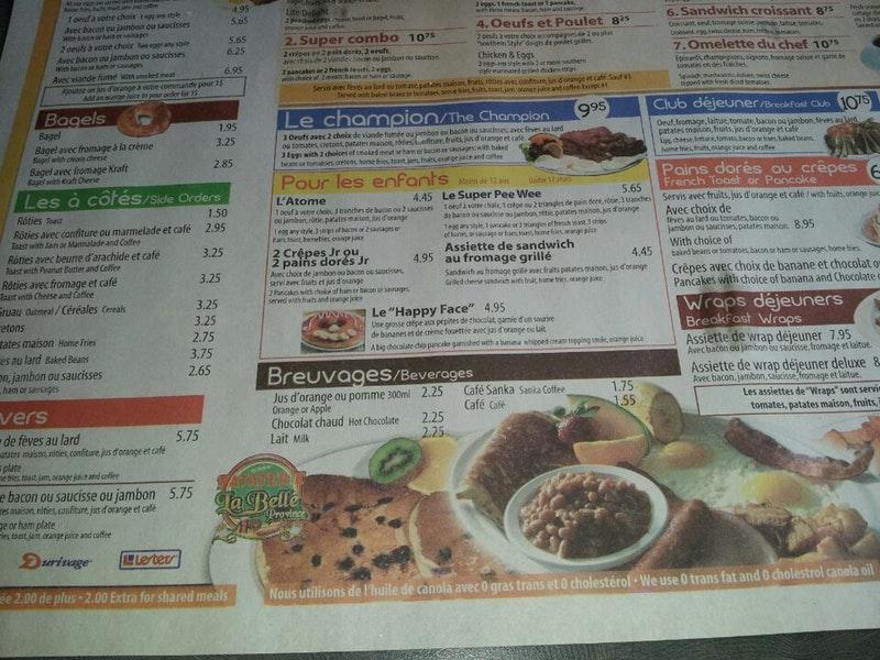 Menu at Restaurant Pataterie La Belle Province, Mascouche, Mnt Masson