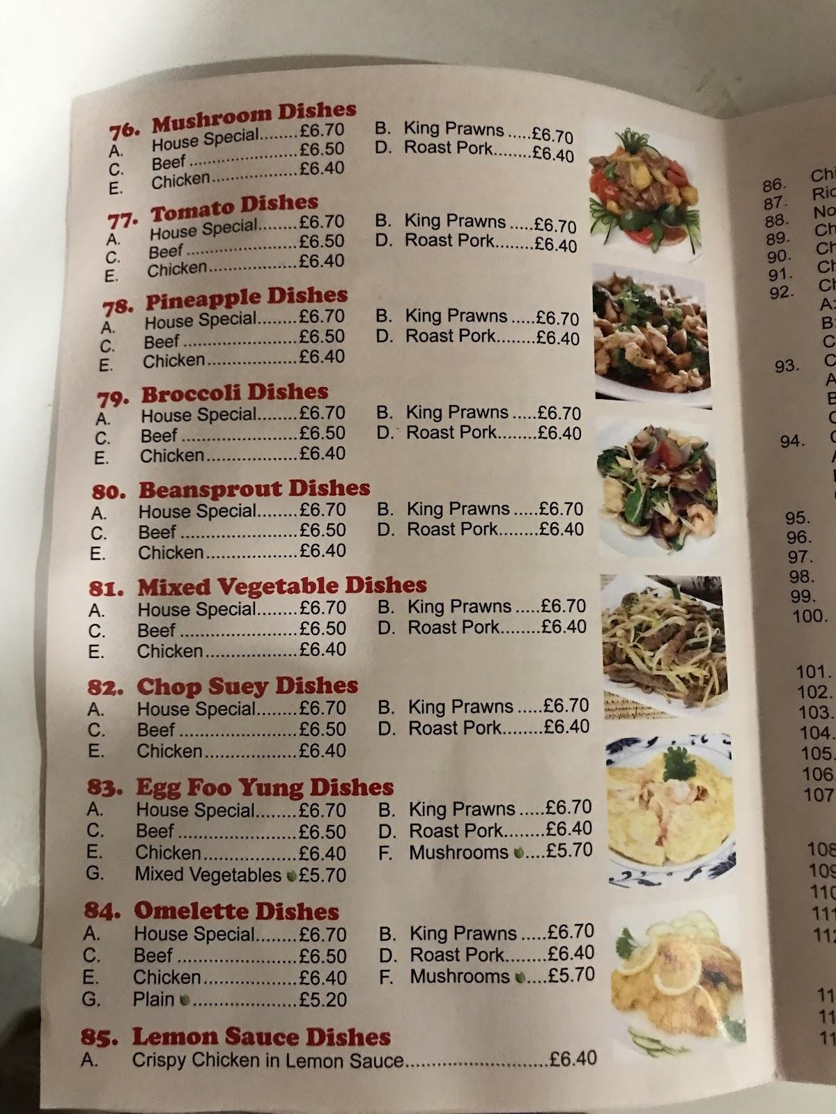 Menu at Panda Noodle Bar, Hartlepool