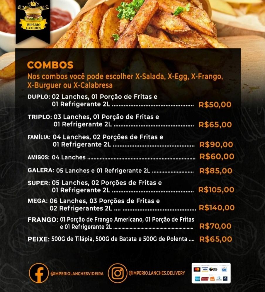 Menu Em Imp Rio Lanches Pub Bar Videira