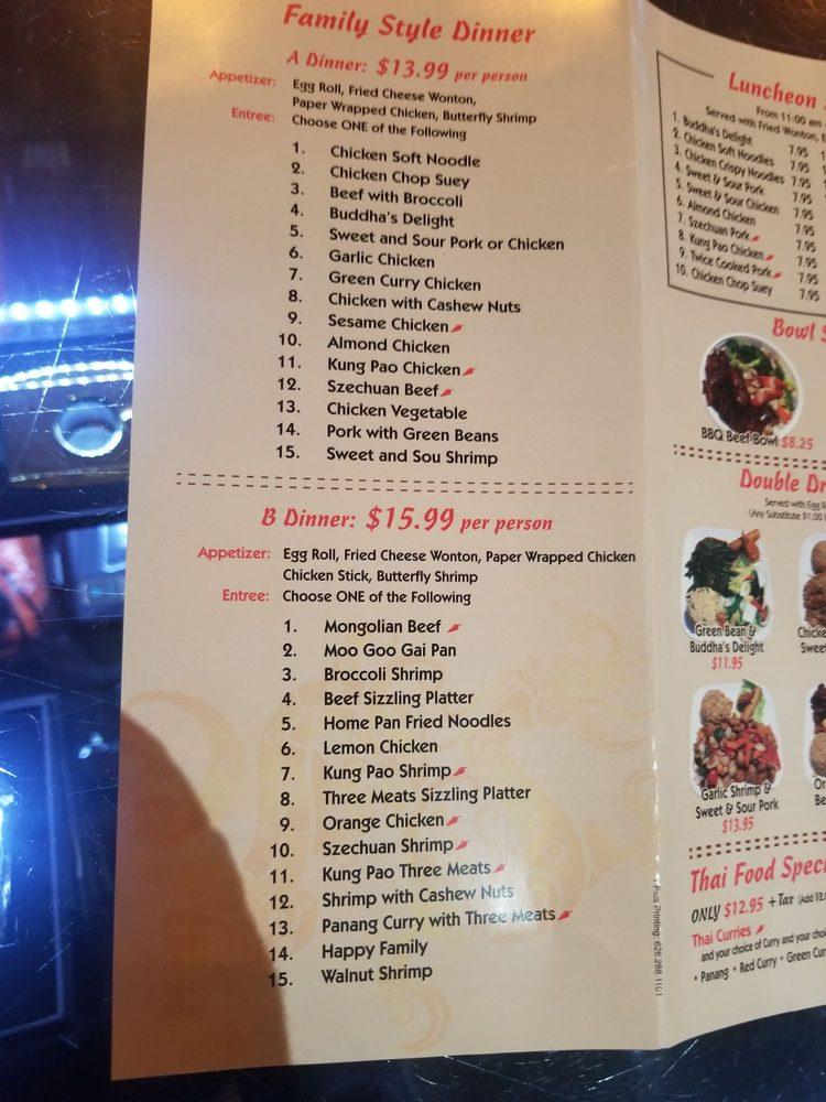 Menu at Golden Dragon restaurant, Ridgecrest