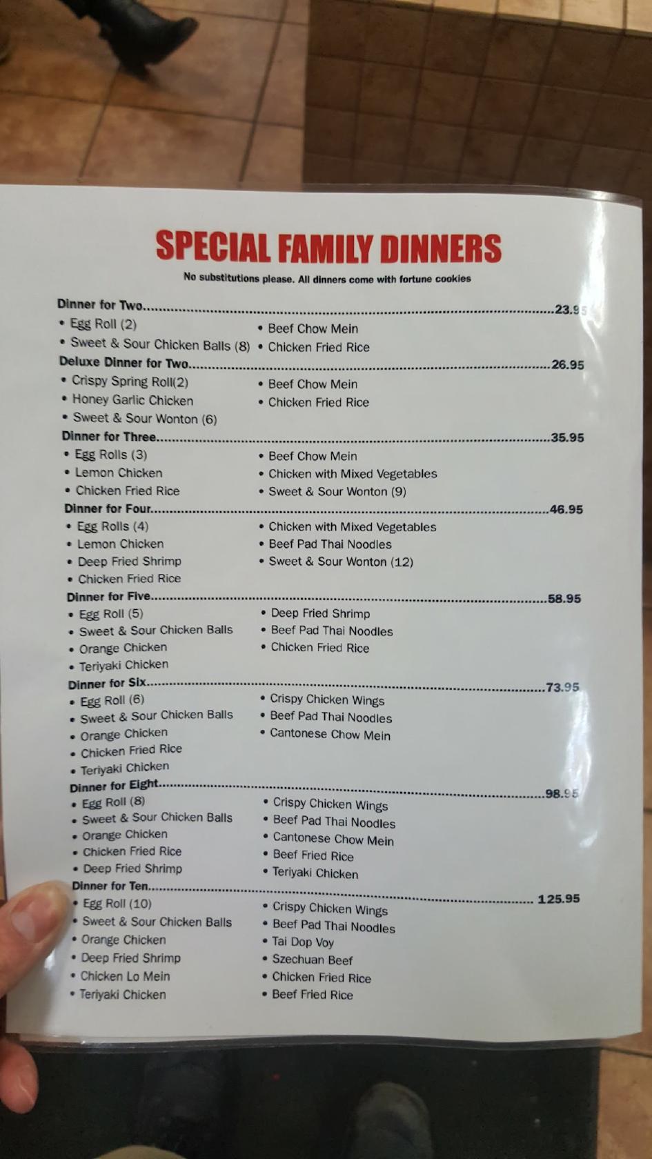 Menu at Asian Wok restaurant, London, Commissioners Rd E