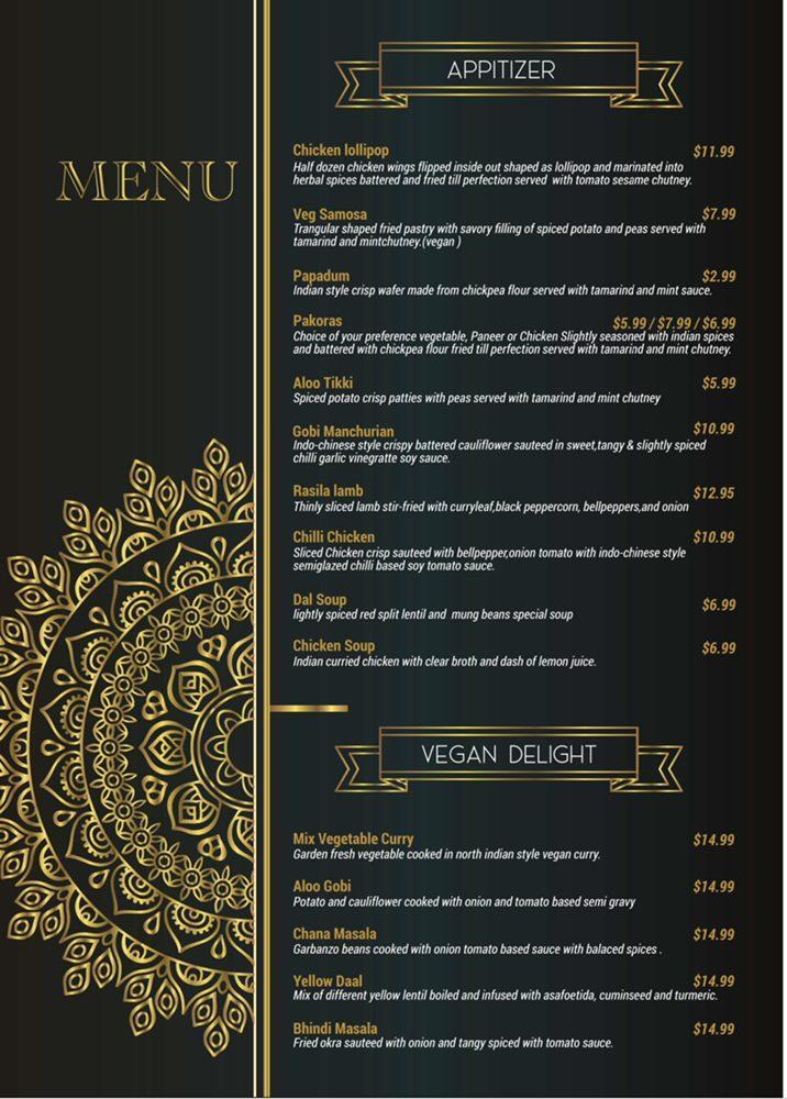 Menu at Everest Restaurant, Anchorage
