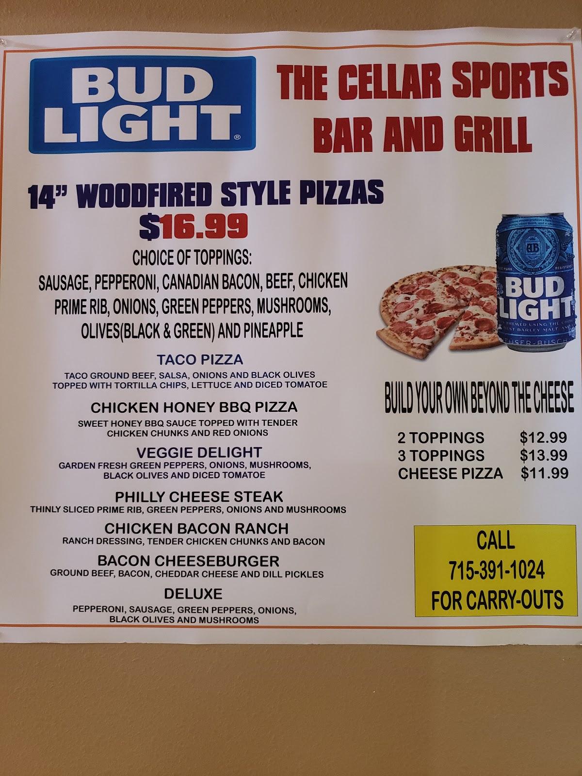 Menu at The Cellar Sports Bar & Grill, Stratford