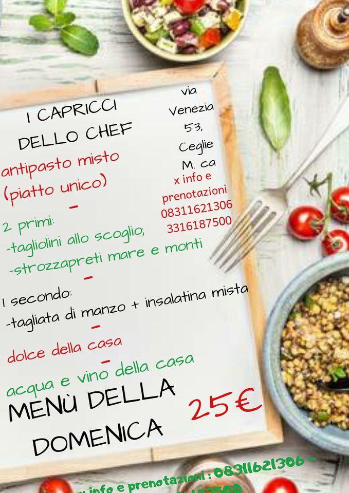 Carta Del Restaurante I Capricci Dello Chef Ceglie Messapica