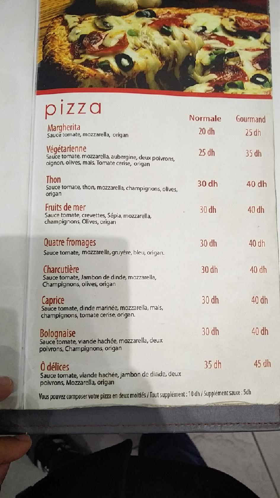 Menu at Cafe Snack O Délice, Mohammedia