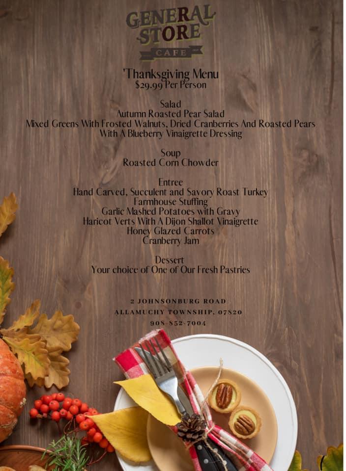 Menu at Allamuchy General Store cafe, Allamuchy Township