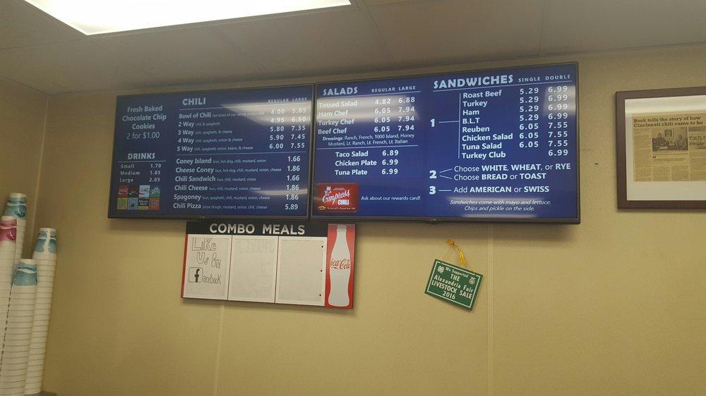 Menu at Empress Chili restaurant, Alexandria, Alexandria Pike
